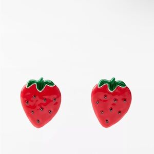 Zara Red and Green Strawberry Stud Earrings
